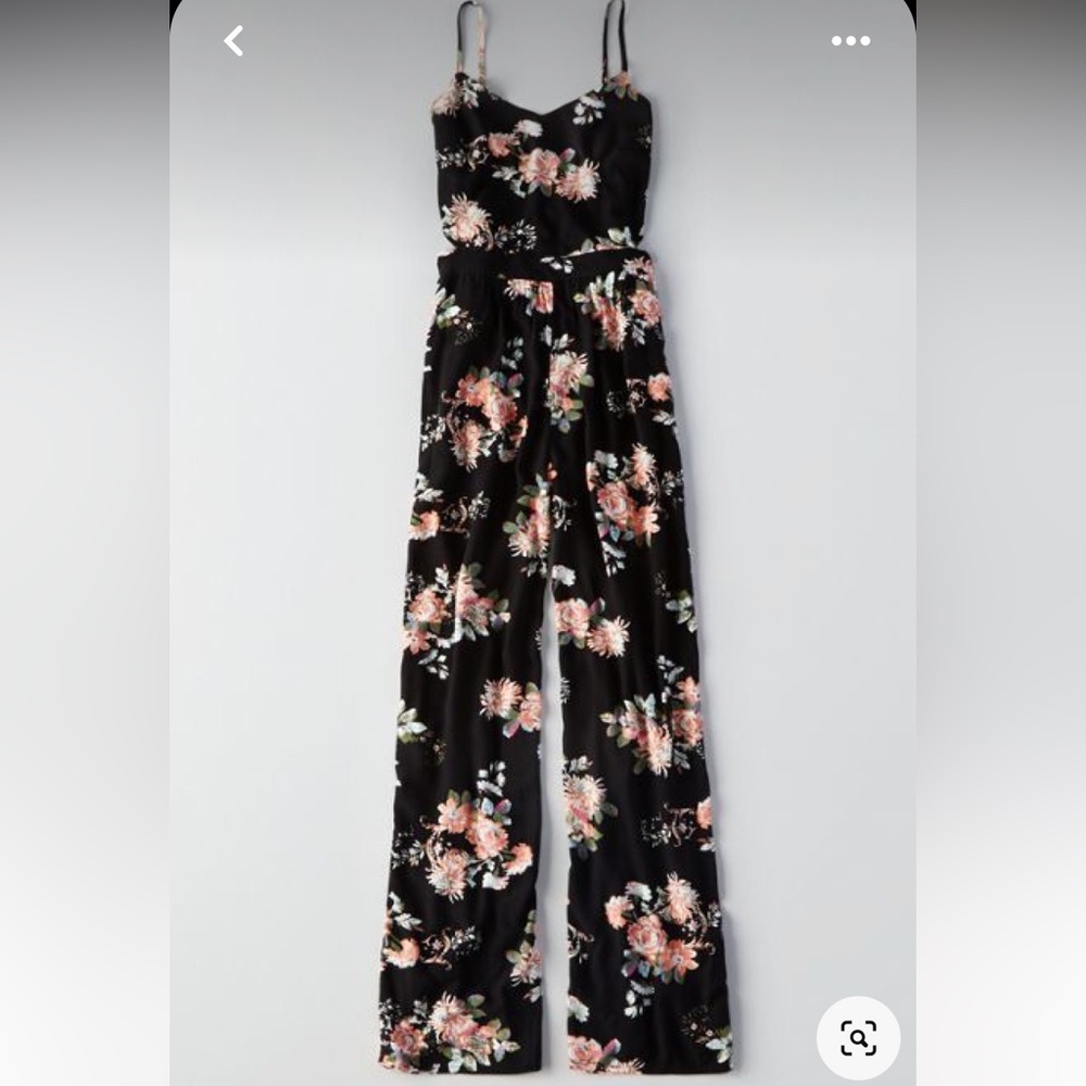 American Eagle Floral Cutout Jumpsuit